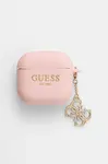 Pouzdro na sluchátka Guess AirPods 4 cover růžová barva, GUA4LECG4P