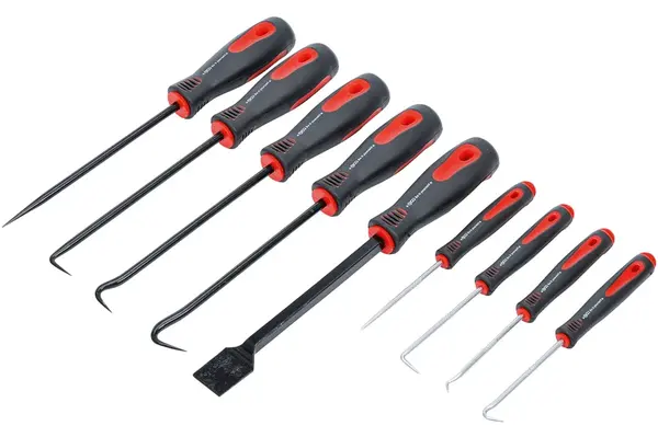 MDtools Sada na odstranění těsnění a gufer - 9 ks háčků, šídel/hrotů, škrabka - BGS 0798