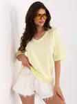 Triko s výstřihem do V, světle žluté