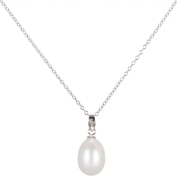 JwL Luxury Pearls Stříbrný náhrdelník s pravou perlou JL0436 (řetízek, přívěsek) 55 cm