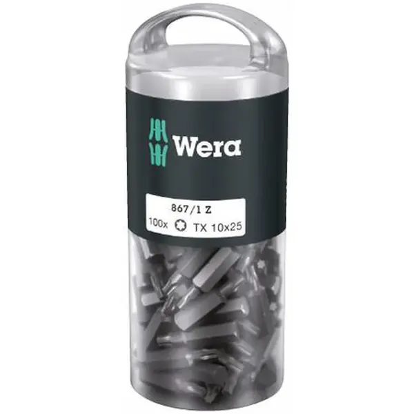 Wera 072446 Houževnaté bity 1/4" TX 10 867/1 Z TORX DIY (Balení 100 ks)
