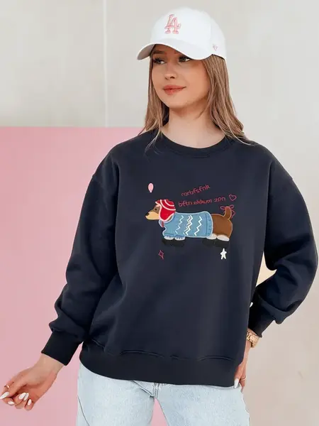 Dámska oversize mikina s výšivkou DOGSWEETY