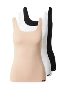 Skiny Tielko  tmavobéžová / čierna / biela