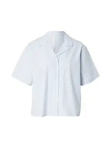 Hunkemöller Tričká na spanie  pastelovo modrá / biela