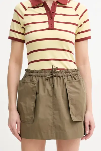 Sukně Samsoe Samsoe SACRESS zelená barva, mini, pouzdrová, F25100031