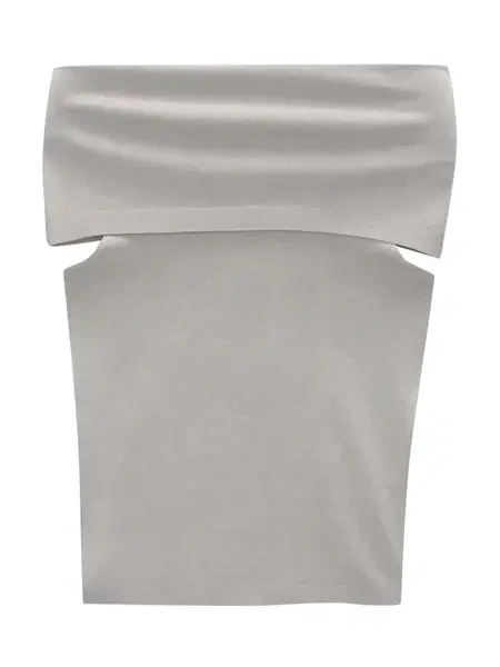 Pull&Bear Vyšívaný top  svetlosivá