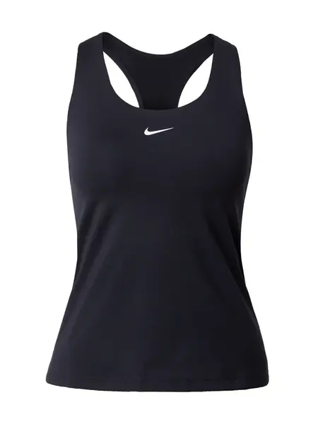 NIKE Športový top 'SWOOSH'  čierna / biela