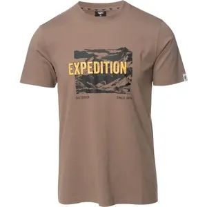 Hi-Tec REMAN Pánské bavlněné triko, hnědá, velikost