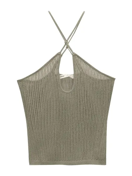 Pull&Bear Vyšívaný top  kaki