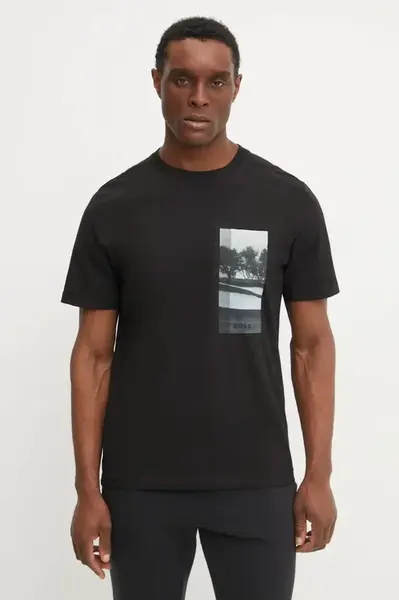 Tričko BOSS Green černá barva, s potiskem, 50533233