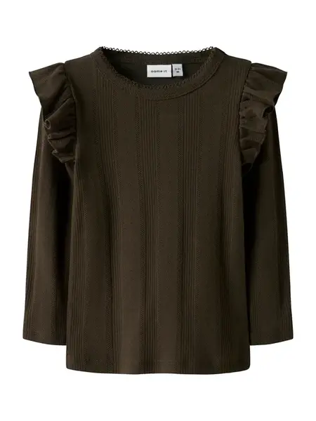 NAME IT Tričko 'NMFJULIA'  tmavohnedá