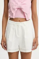 Bavlněné šortky Answear.LAB dámské, bílá barva, high waist