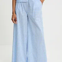 Bavlněné kalhoty Answear.LAB dámské, modrá barva, široké, high waist