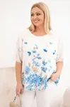 Kesi Plus Size blúzka s krátkym rukávom a kvetinovým vzorom