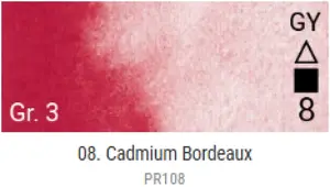 Akvarelové barvy Grand Godet – 08 Cadmium Bordeaux