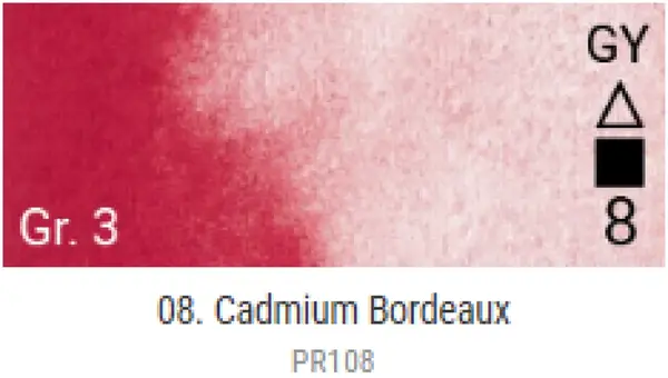 Akvarelové barvy Grand Godet – 08 Cadmium Bordeaux