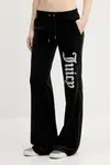 Dětské velurové tepláky Juicy Couture LAYLA CAVIAR černá barva, s aplikací, JCBBJ125806