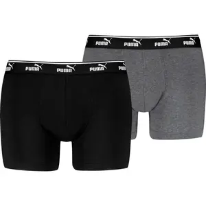Puma ELEMENTS MEN LOGO ELASTIC BOXER 2P Pánské boxerky, černá, velikost