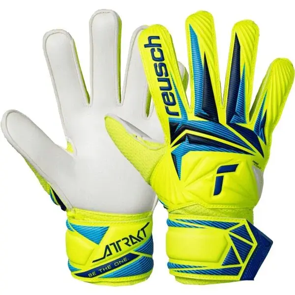 Reusch ATTRAKT SOLID JUNIOR Brankárske rukavice, žltá, veľkosť