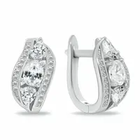 Brilio Silver Luxusní stříbrné náušnice se zirkony EA1180W