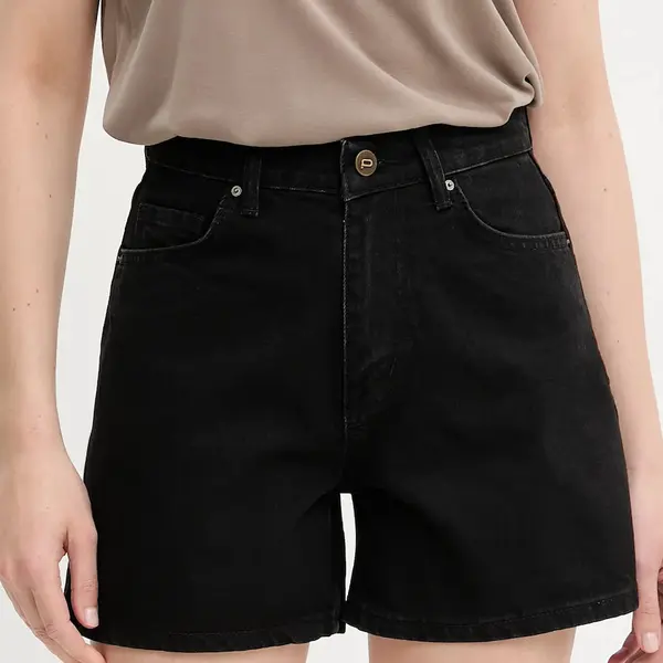 Džínové šortky Answear.LAB dámské, černá barva, high waist