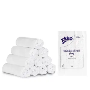 XKKO Pleny bavlněné Classic 70x70 cm, bílé 10 ks