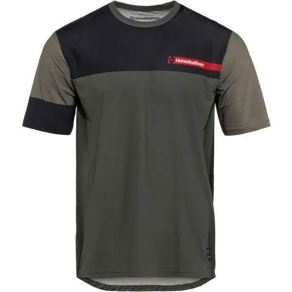 Horsefeathers QUANTUM Pánsky cyklistický dres, tmavo zelená, veľkosť