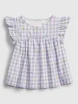 GAP Detský top gingham shirt Modrá