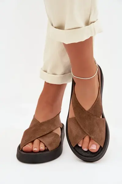 Dámske sandále Zazoo 3196 z prírodného semišu