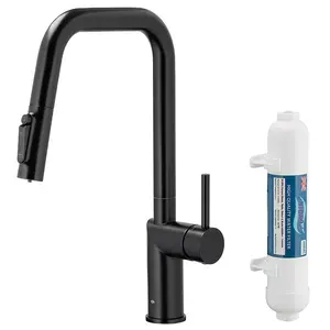 Drezová batéria Duero Pure Style Black s filtráciou vody výsuvný výtok