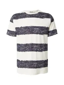 INDICODE JEANS Tričko 'Paint'  modrá melírovaná / biela