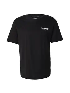 JACK & JONES Tričko 'JJNINETY'  čierna / biela