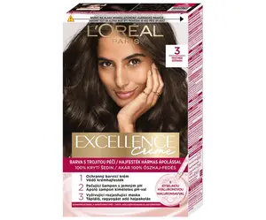 Permanentní barva Loréal Excellence Creme - 3 tmavě hnědá - L’Oréal Paris + dárek zdarma
