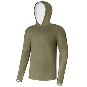 Giants fishing funkční tričko s dlouhým rukávem uv50+ hoodie olive green - xxl