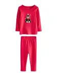 Next Pyžamo 'Christmas'  hnedá / tmavozelená / červená