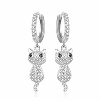 Beneto Něžné stříbrné náušnice Kočičky AGUC2574D