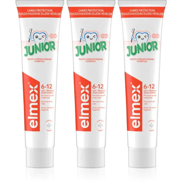 Elmex Junior 6-12 Years zubná pasta pre deti 3x75 ml