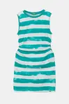 Dětské bavlněné šaty United Colors of Benetton zelená barva, mini, 3SL3CV013