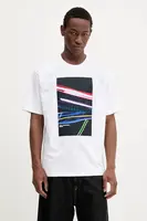 Bavlněné tričko Karl Lagerfeld Jeans pánské, bílá barva, s potiskem, A3M17038