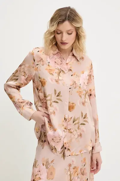 Košile Answear.LAB dámská, růžová barva, regular, s klasickým límcem