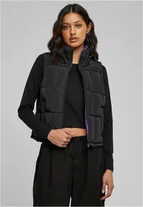 Women's reversible cropped vest black/real purple