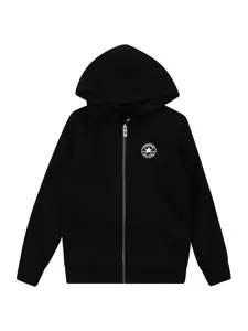 CONVERSE Tepláková bunda  čierna / biela