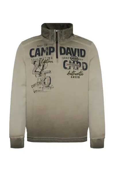 CAMP DAVID Mikina 'The Craftsmen'  kaki / čierna