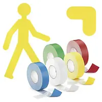 Podlahové značení z PVC, žlutá, 8 x 18 cm