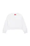Dětská bavlněná mikina Diesel STRASLIUM SWEAT-SHIRT bílá barva, hladká, J01826