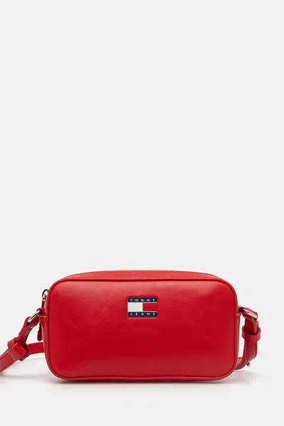 Kabelka Tommy Jeans červená barva, AW0AW17290