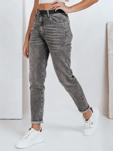 Dámské mom fit džíny, šedé