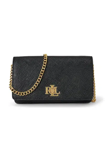 Kožená kabelka Lauren Ralph Lauren černá barva, 432966784