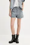 Džínové šortky IRO dámské, modrá barva, s aplikací, high waist, WM30VINY