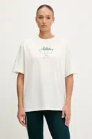 Bavlněné tričko adidas Country Club Graphic T-Shirt dámské, béžová barva, KB2491